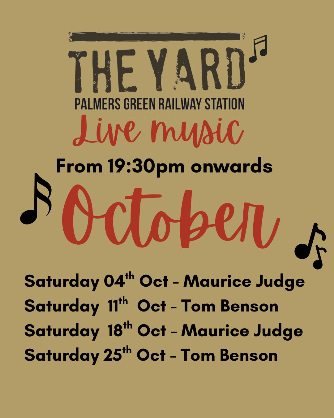 Live Music at The Yard - October 2025